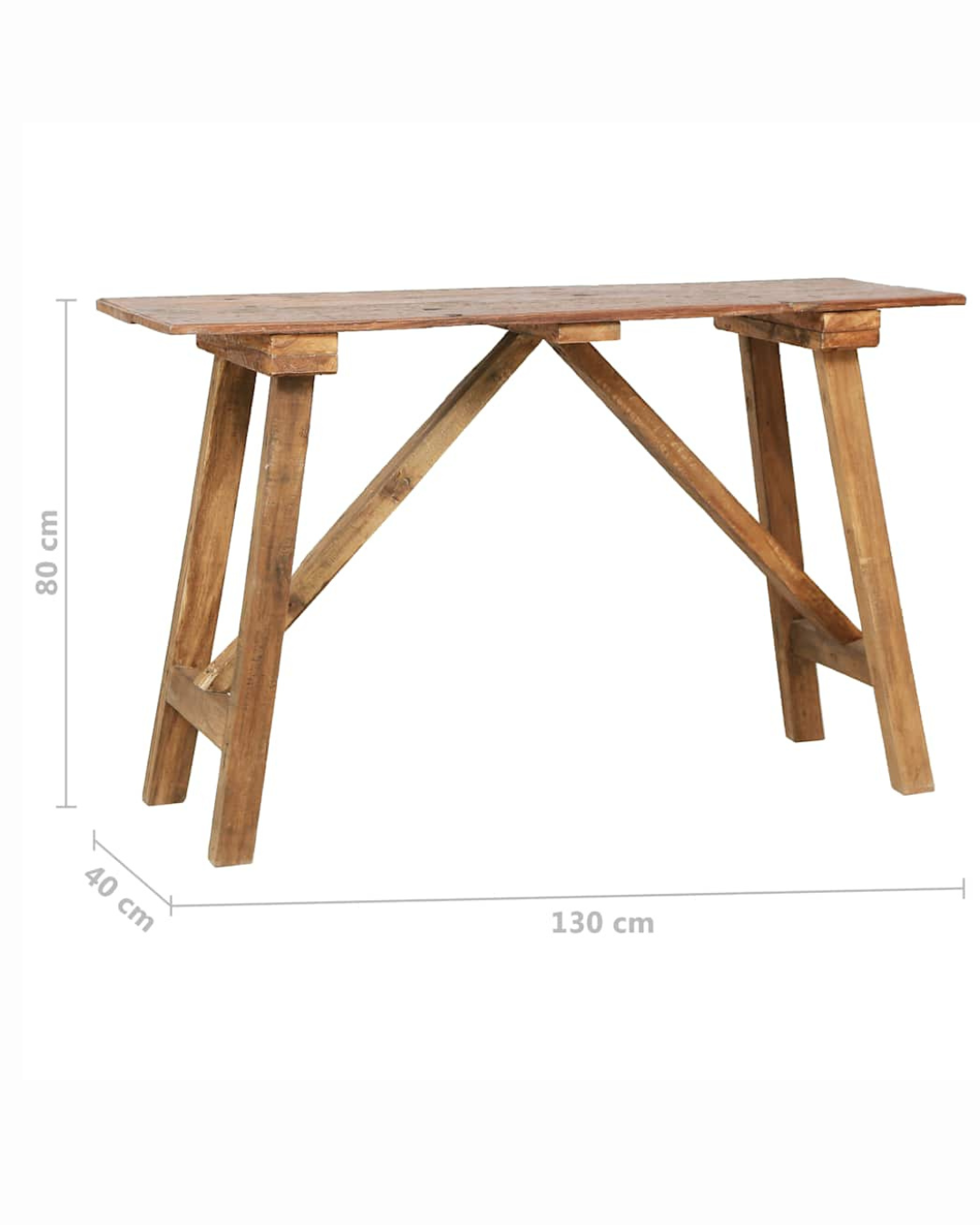 Antique Rustic Κονσόλα από Ανακυκλωμένο Μασίφ Ξύλο 130 cm - Image 8