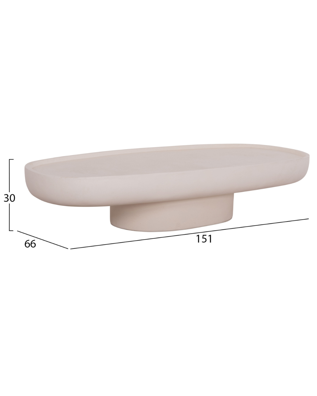 Χαμηλό Τραπέζι Σαλονιού Japandi Design από Fiber Cement 151x66x30 cm Μπεζ - Image 8