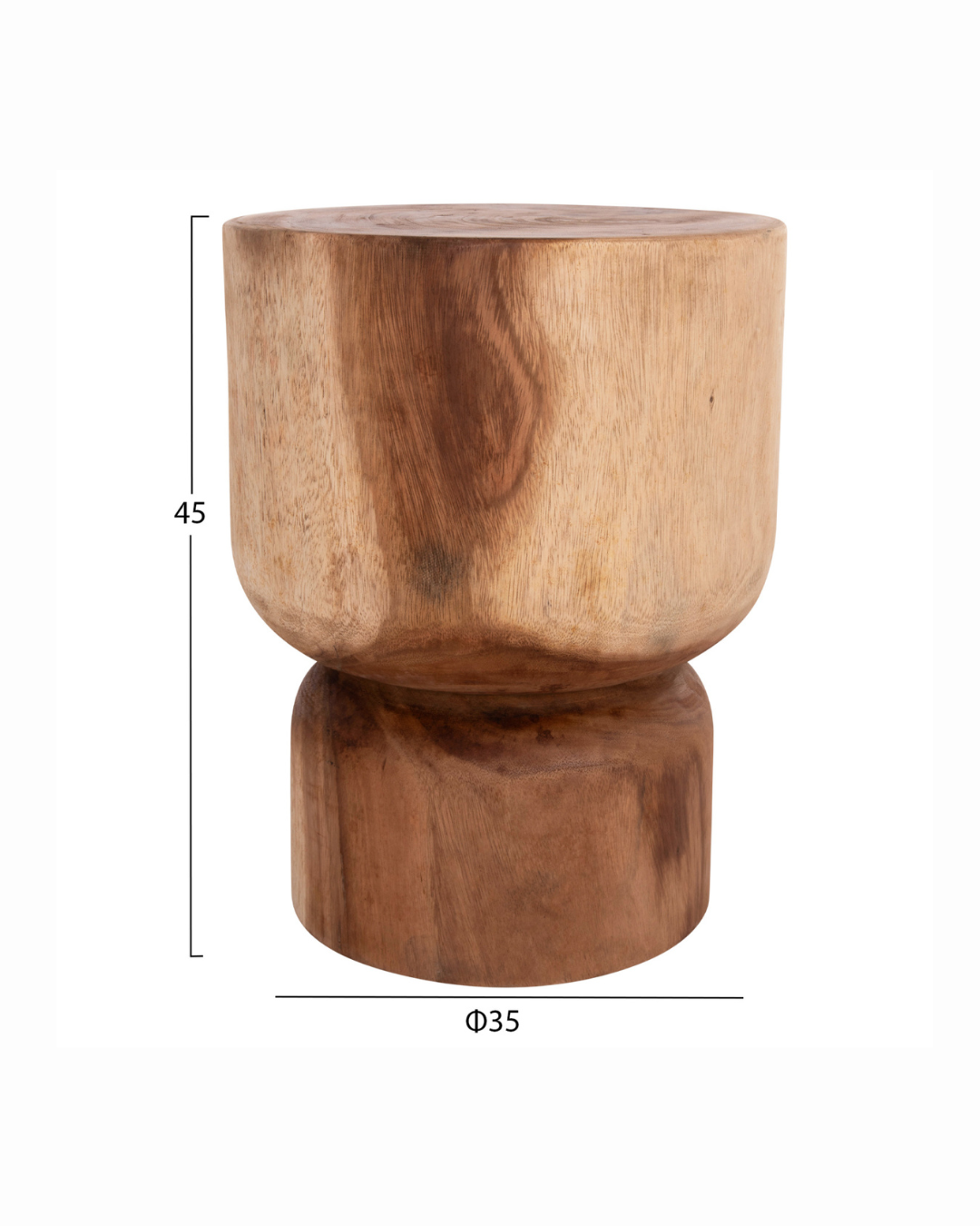 Rustic Organic Σκαμπό από Μασίφ Ξύλο Suar 35 cm - Image 7