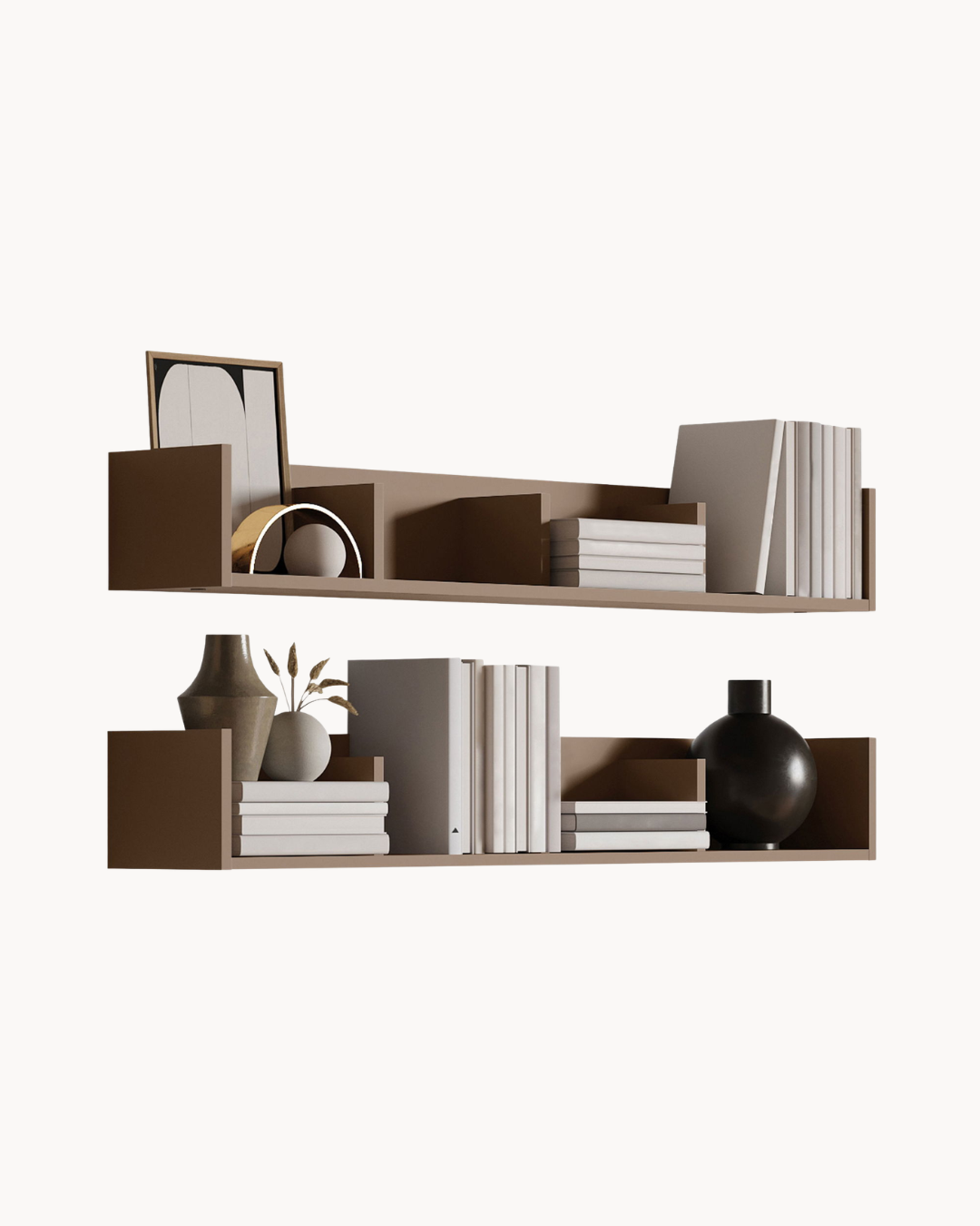 2 τμχ Modern Minimal Σετ Ραφιών Τοίχου 129cm - Image 4