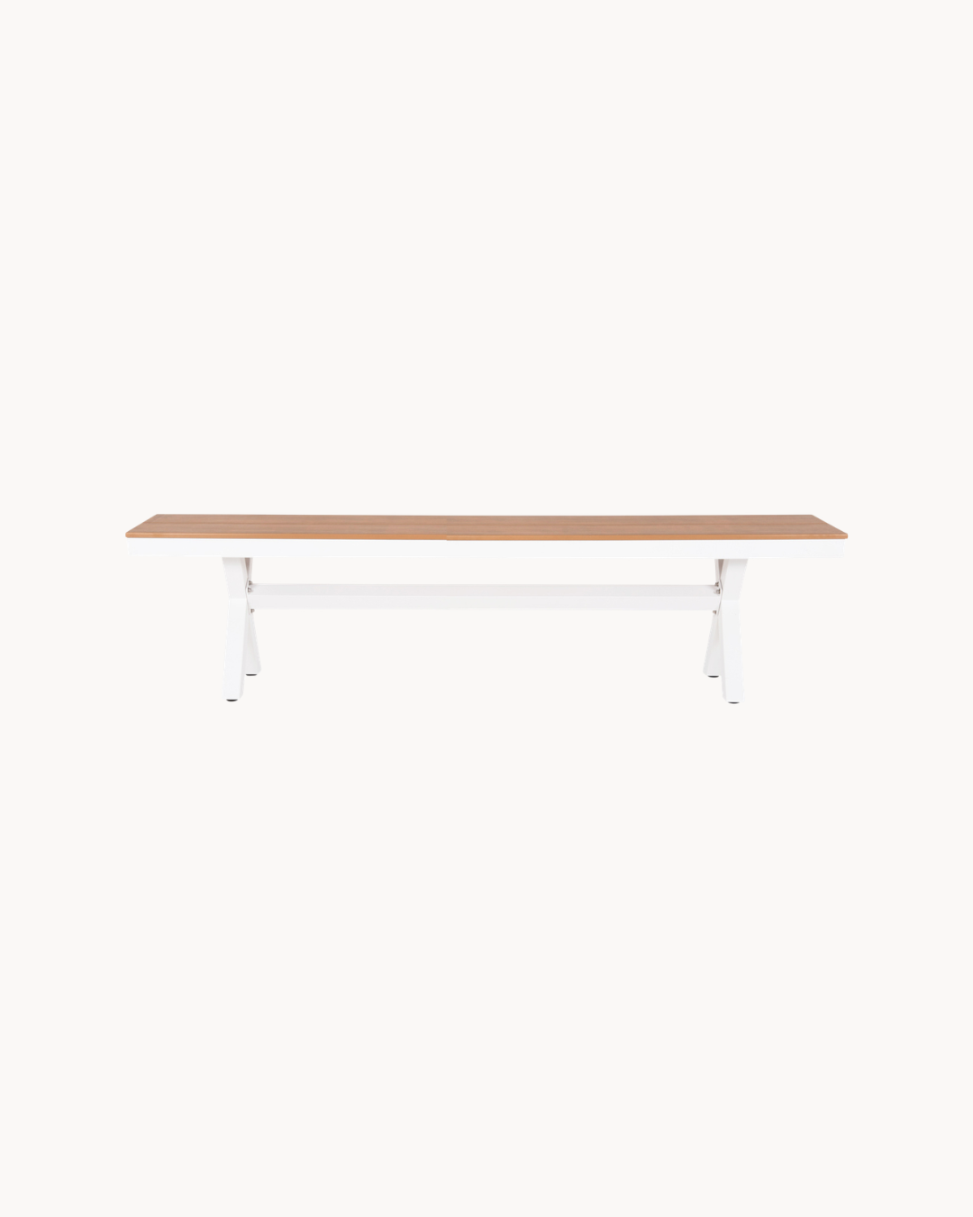 Modern Παγκάκι Αλουμινίου/Polywood Λευκό - Φυσικό Ξύλο 150 cm - Image 3