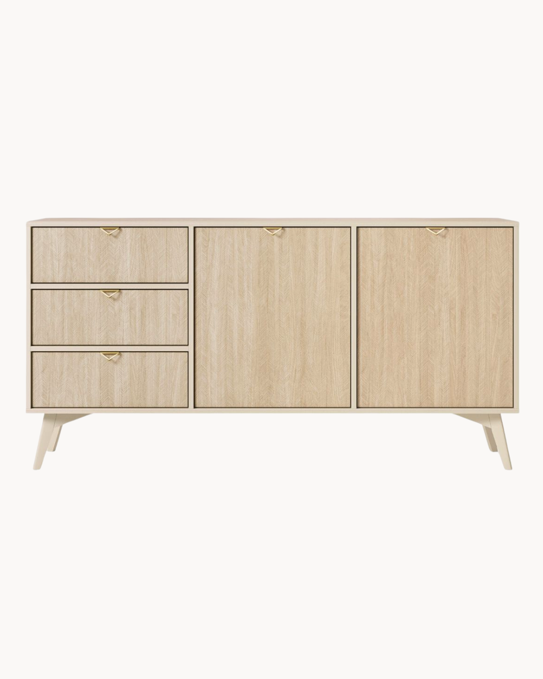 Modern Minimal Μπουφές σε Φυσικό & Κασμίρ Χρώμα 158cm - Image 3