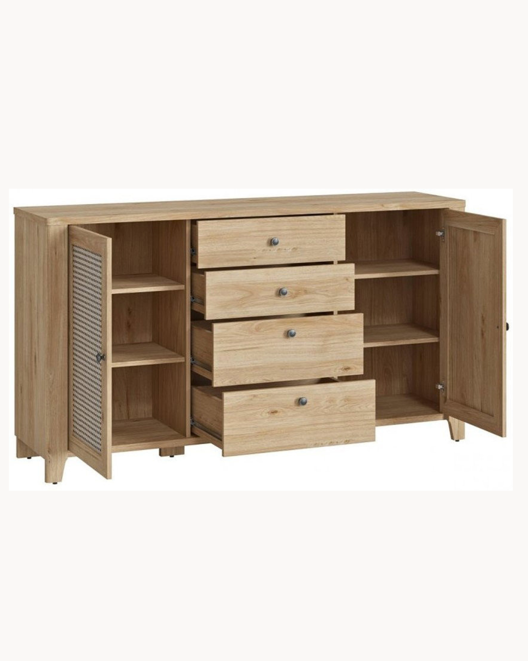 Scandinavian Modern Μπουφές σε Minimal Design 164cm Φυσικό - Image 4
