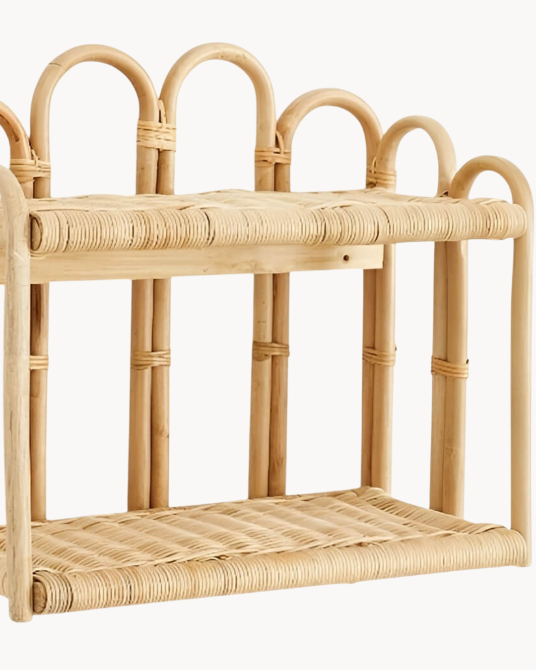 Boho Natural Ράφι Τοίχου από Φυσικό Rattan 44cm - Image 3