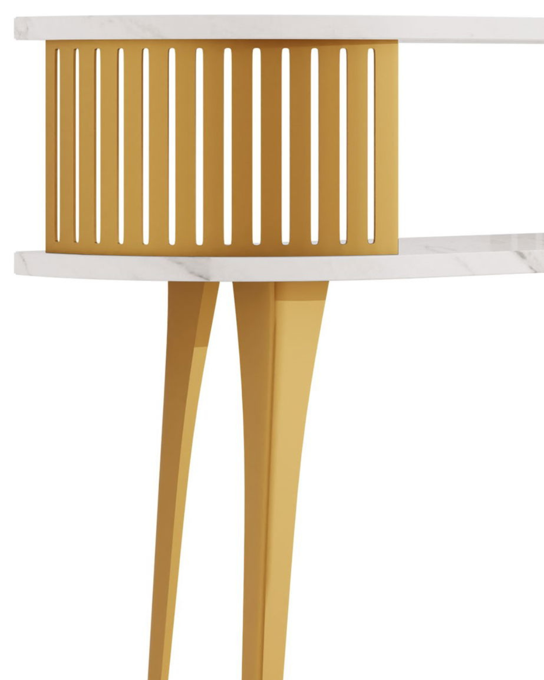 Modern Chic Κονσόλα με Μεταλλικό Σκελετό & Χρυσά Πηχάκια 100 cm - Image 5