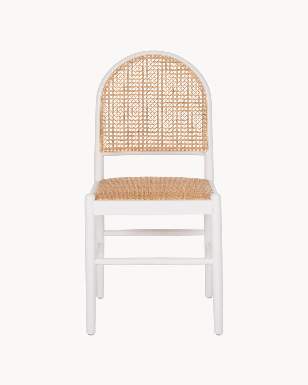 French Bistro Καρέκλα από Μασίφ Οξιά & Rattan 43cm Λευκό - Image 3