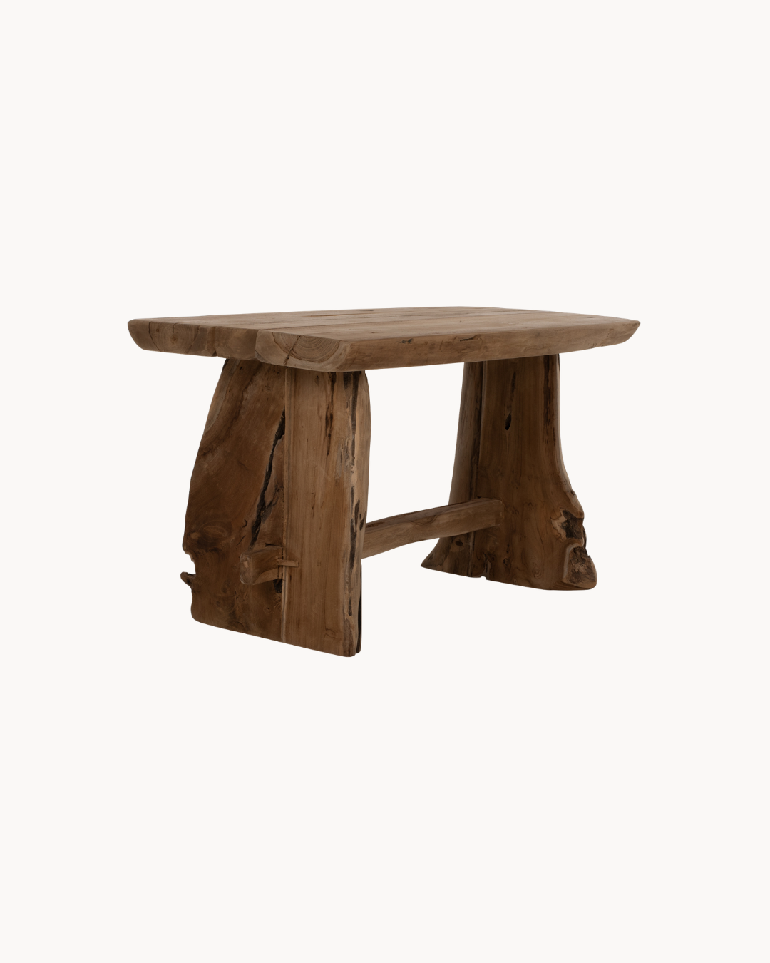 Rustic Organic Παγκάκι Μασίφ Ξύλο Teak 80cm Καφέ - Image 4