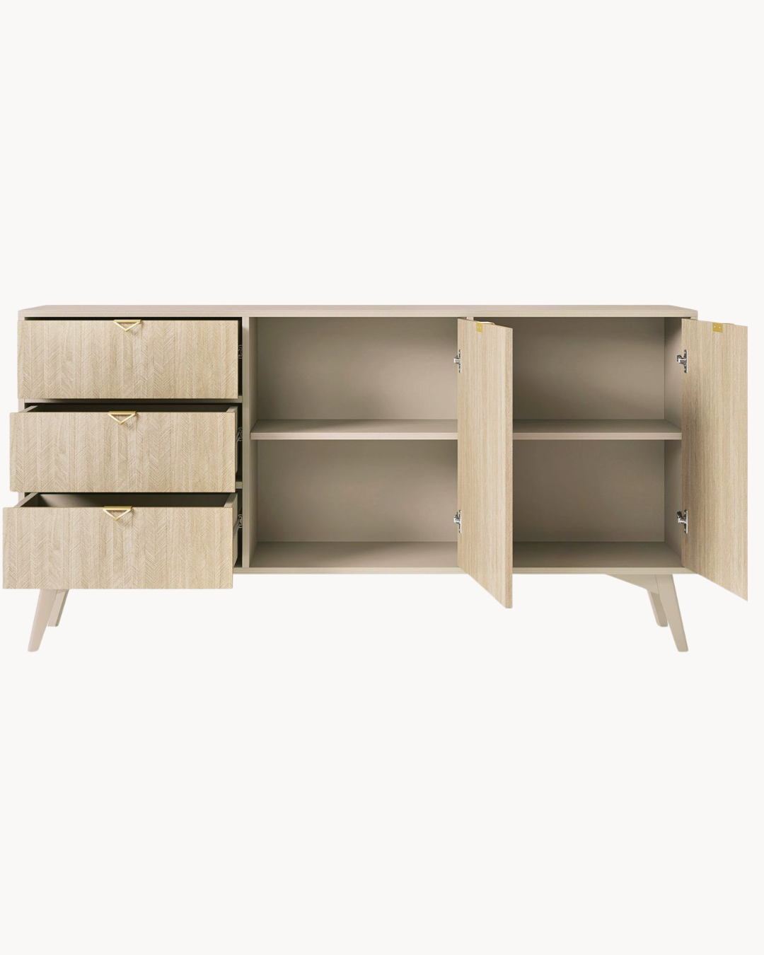 Modern Minimal Μπουφές σε Φυσικό & Κασμίρ Χρώμα 158cm - Image 5
