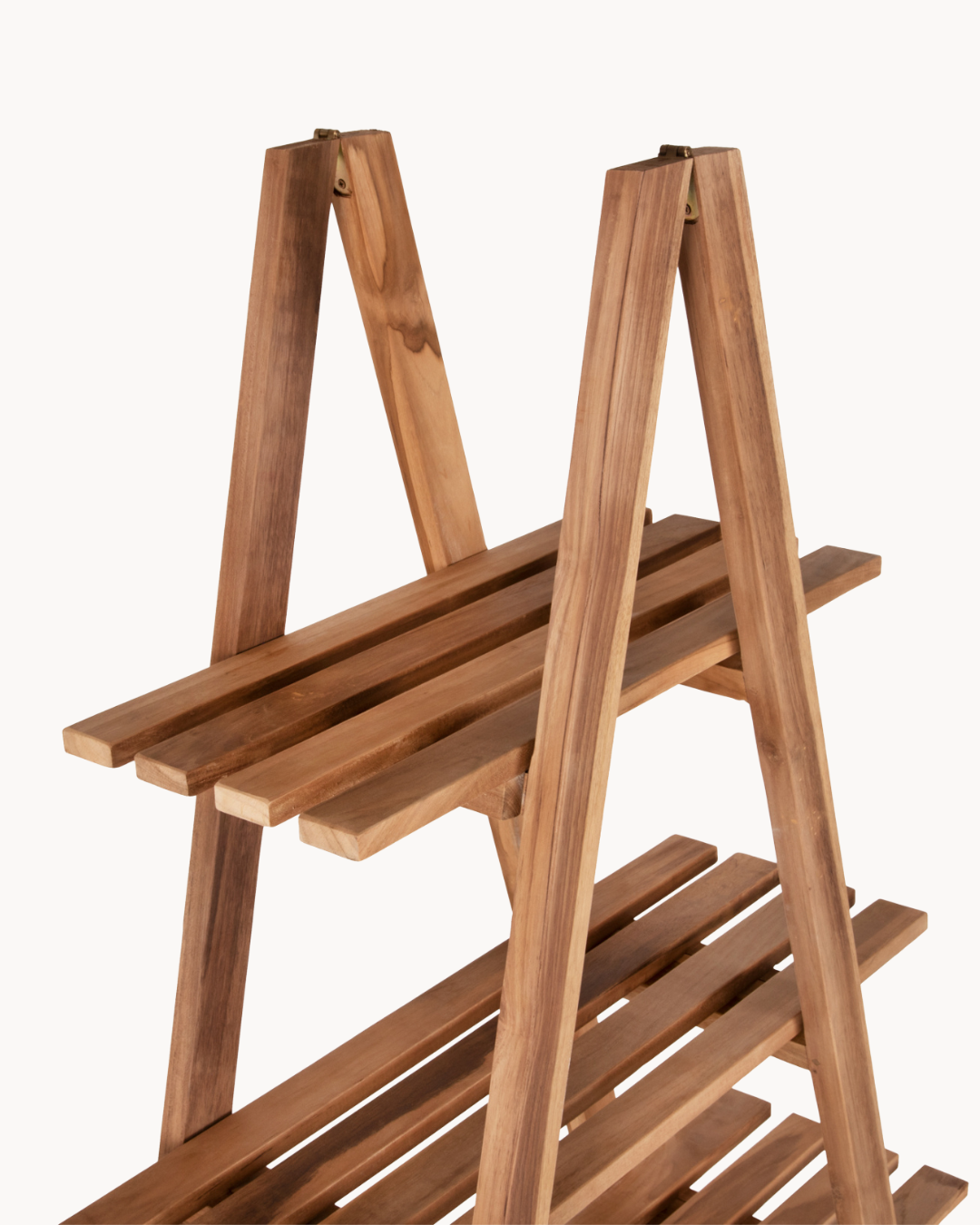 Modern Natural Πτυσσόμενη Βιβλιοθήκη από Ξύλο Teak 180cm - Image 5
