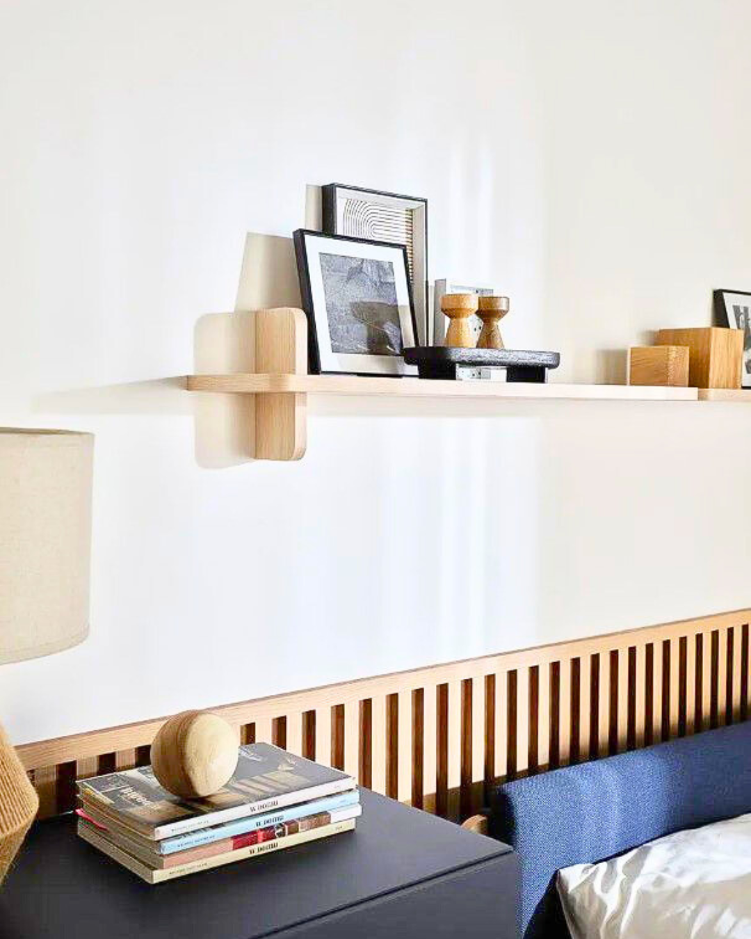 Modern Minimal Ράφι Τοίχου σε Φυσικό 94cm - Image 2