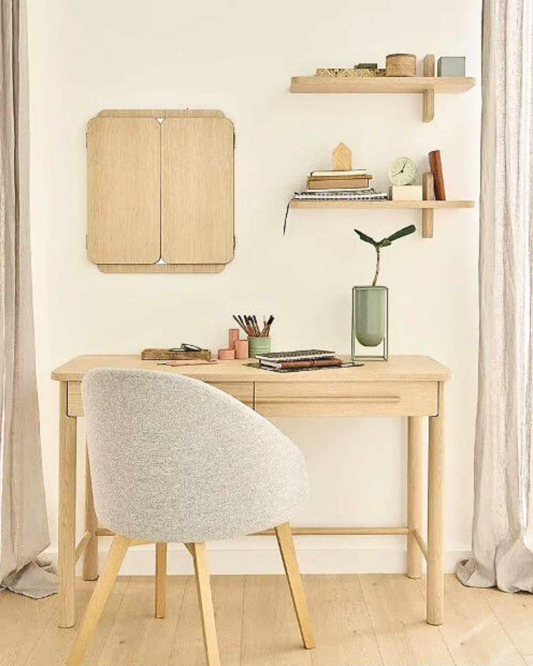 Modern Minimal Ράφι Τοίχου σε Φυσικό 60 cm - Image 4