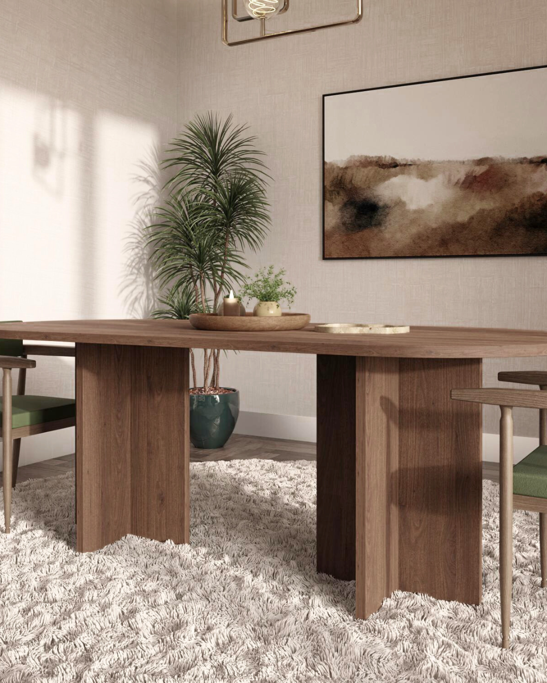 Modern Minimal Τραπέζι Τραπεζαρίας 203,6 εκ. Καρυδί - Image 2