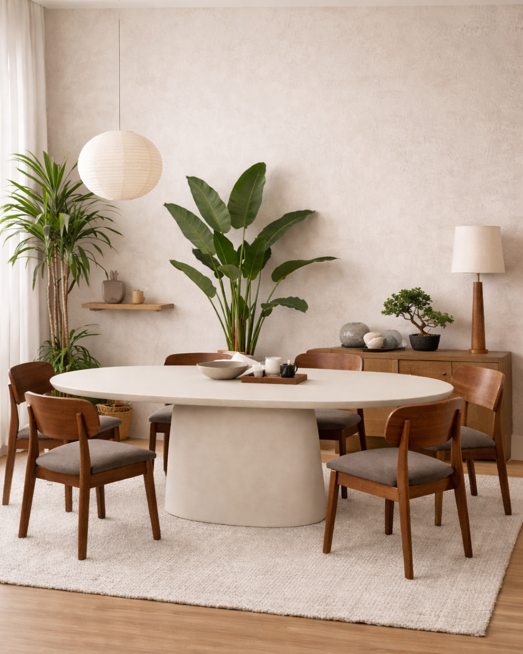 Contemporary Minimal Οβάλ Τραπέζι Τραπεζαρίας 240 cm Μπεζ - Image 2