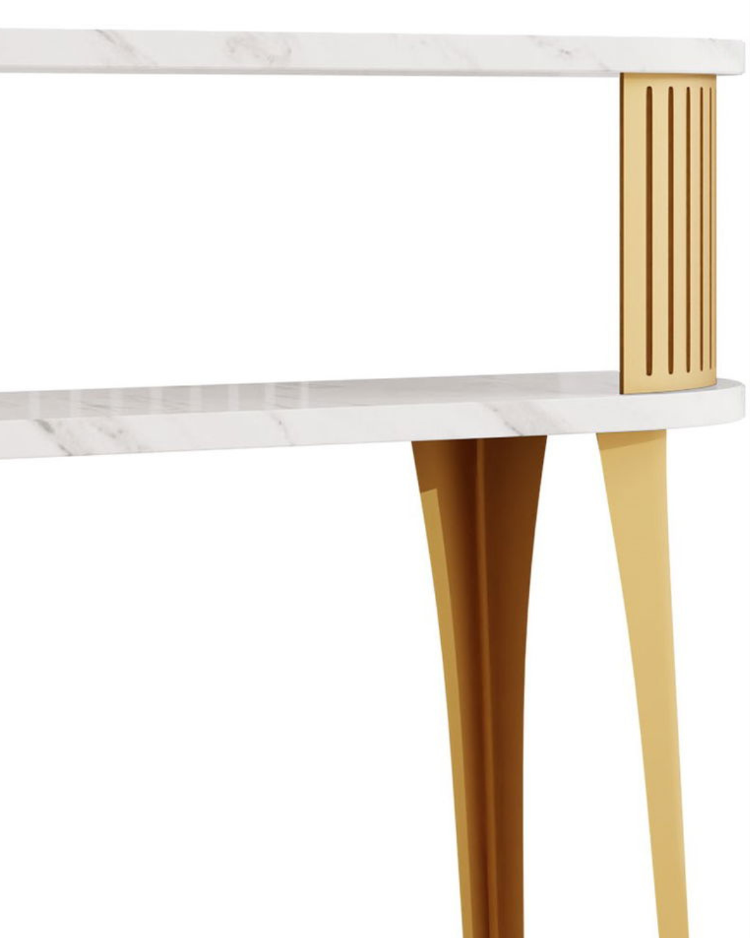 Modern Chic Κονσόλα με Μεταλλικό Σκελετό & Χρυσά Πηχάκια 100 cm - Image 4