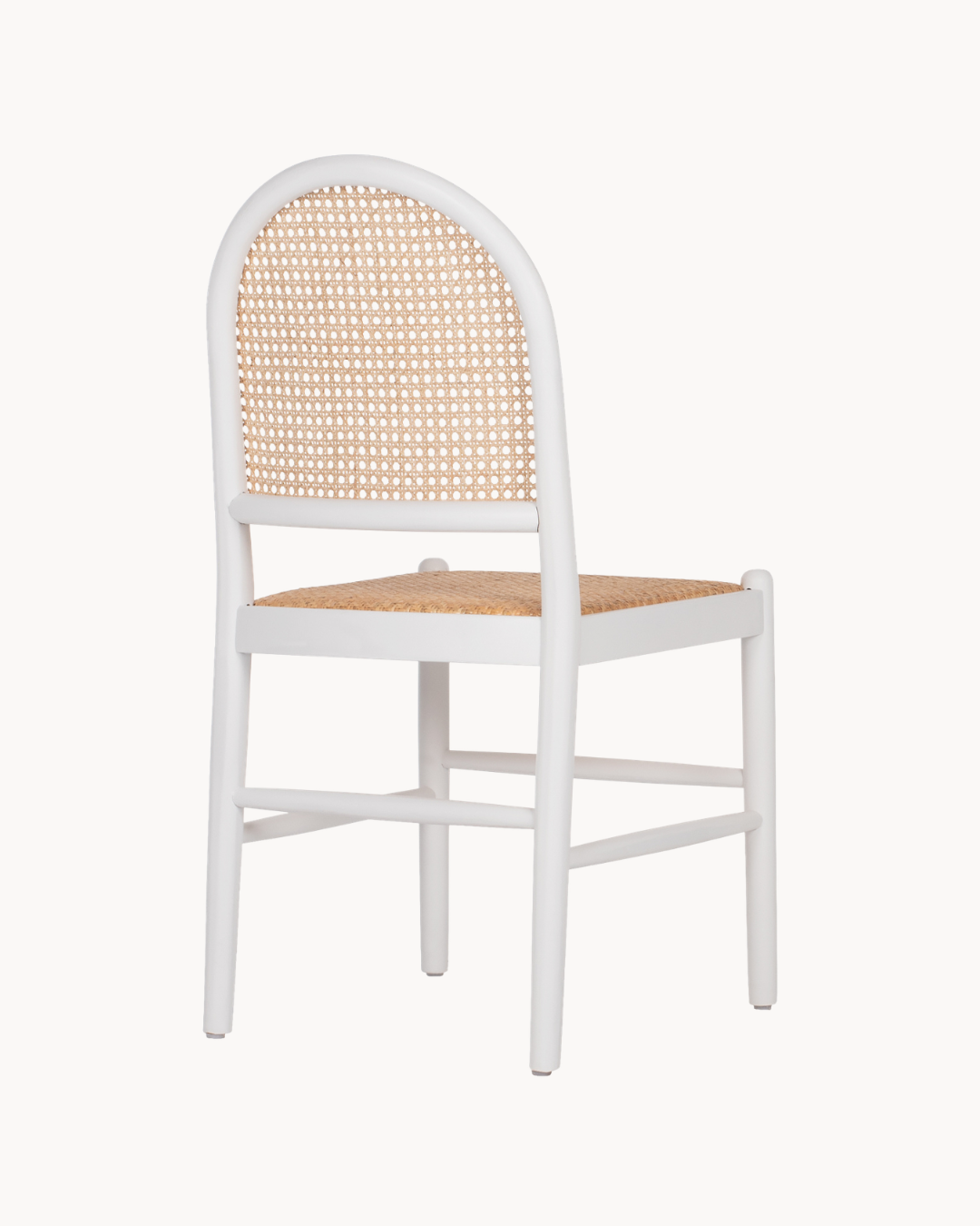 French Bistro Καρέκλα από Μασίφ Οξιά & Rattan 43cm Λευκό - Image 4