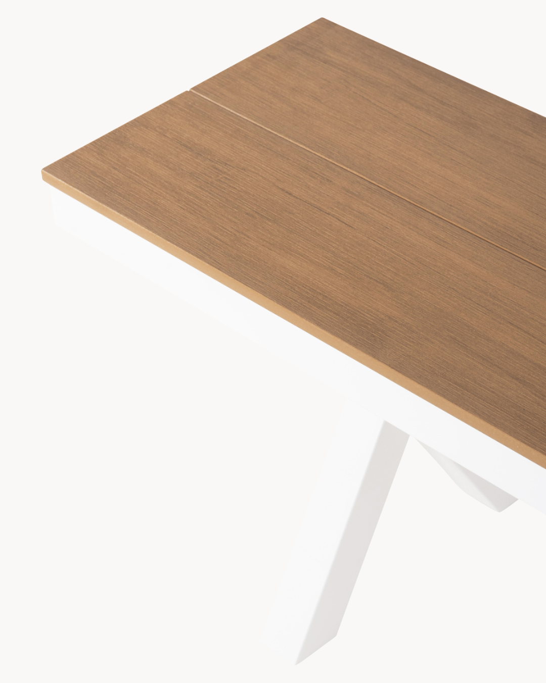Modern Παγκάκι Αλουμινίου/Polywood Λευκό - Φυσικό Ξύλο 150 cm - Image 6