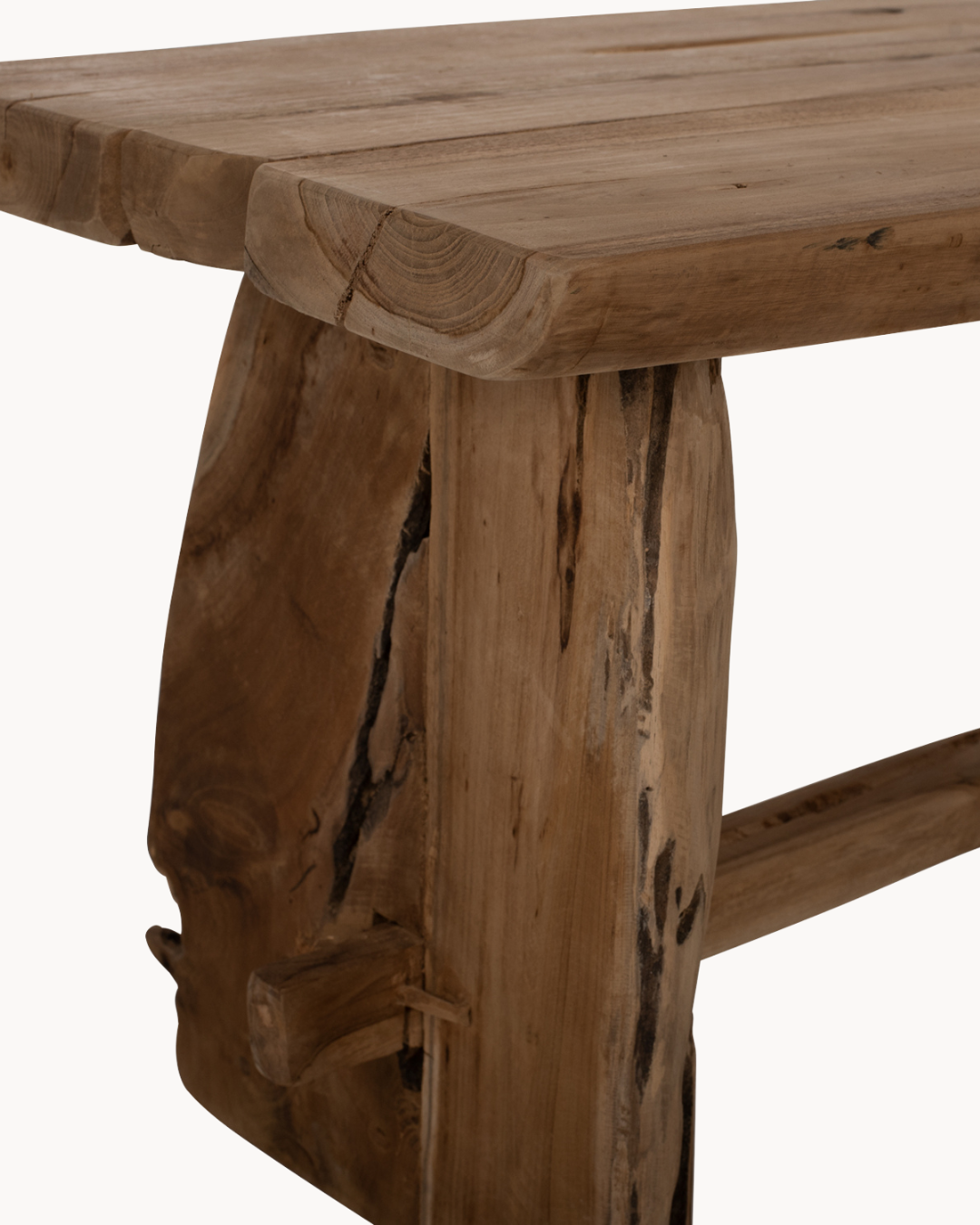Rustic Organic Παγκάκι Μασίφ Ξύλο Teak 80cm Καφέ - Image 7