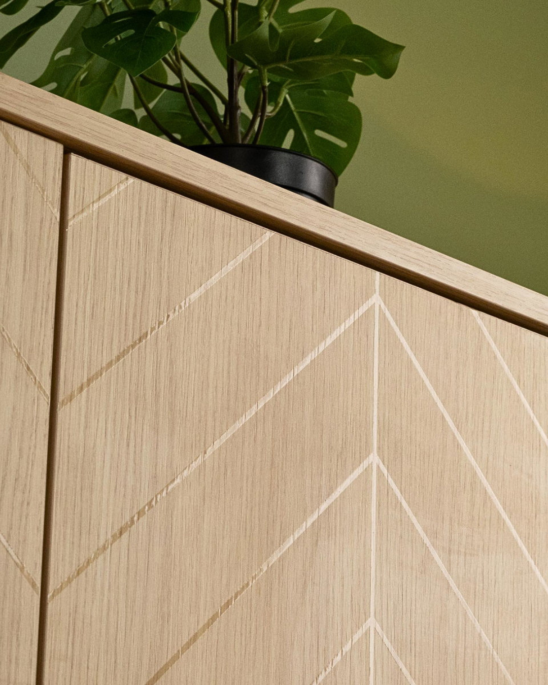Modern Soft Μπουφές με Herringbone Μοτίβο 154cm Φυσικό - Image 4