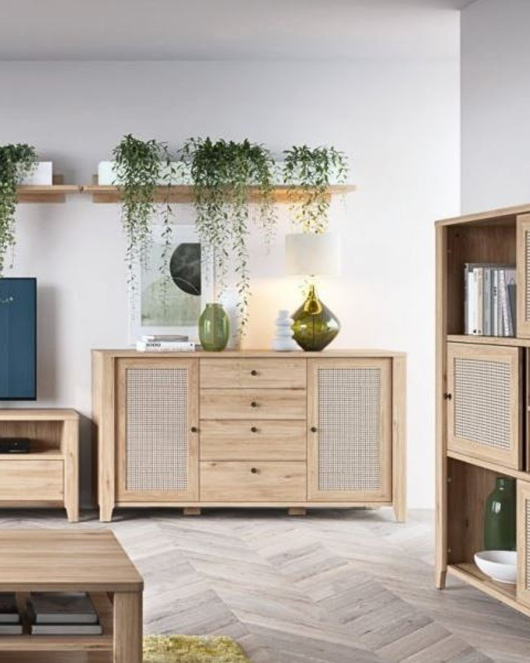 Scandinavian Modern Μπουφές σε Minimal Design 164cm Φυσικό - Image 2