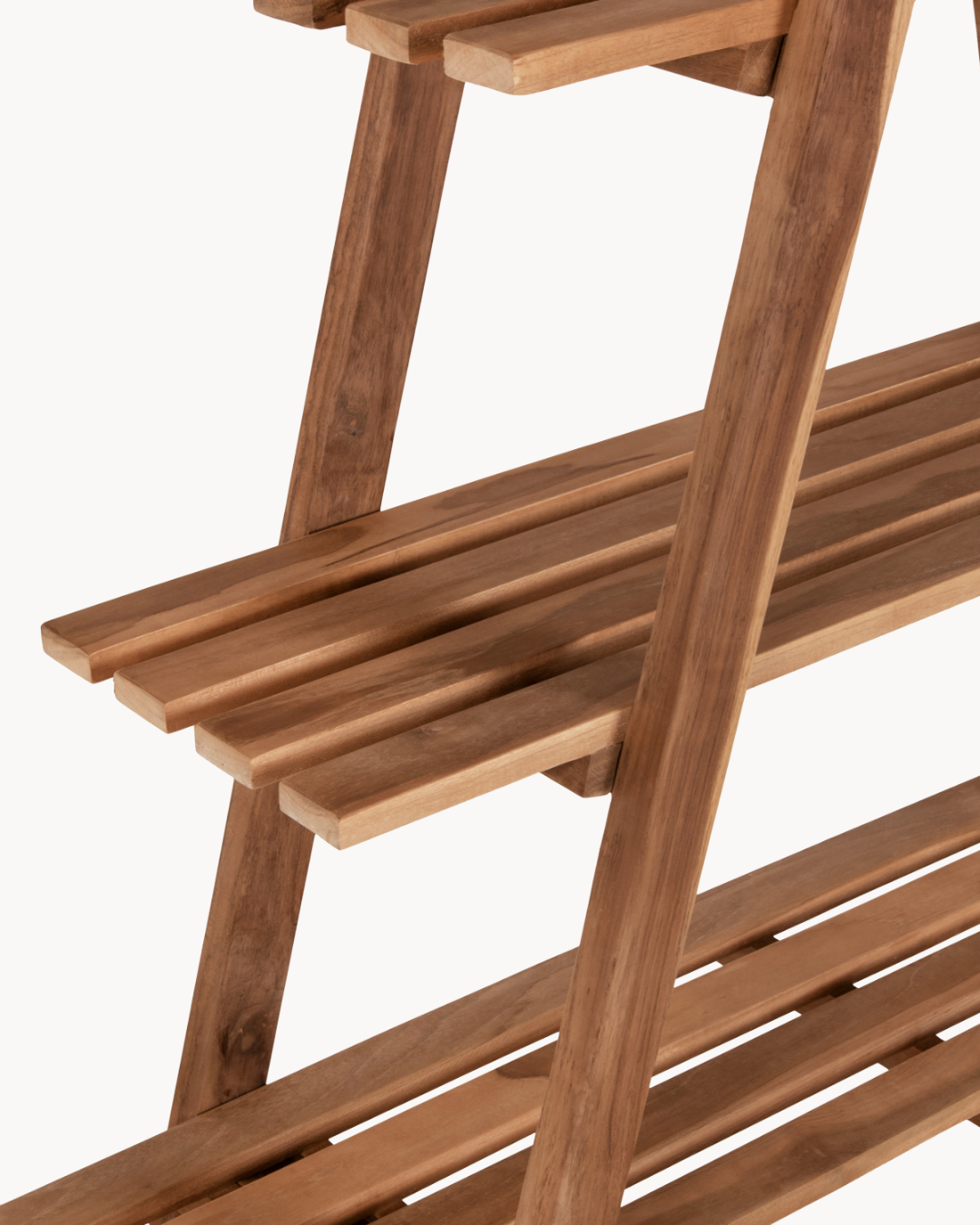 Modern Natural Πτυσσόμενη Βιβλιοθήκη από Ξύλο Teak 180cm - Image 3