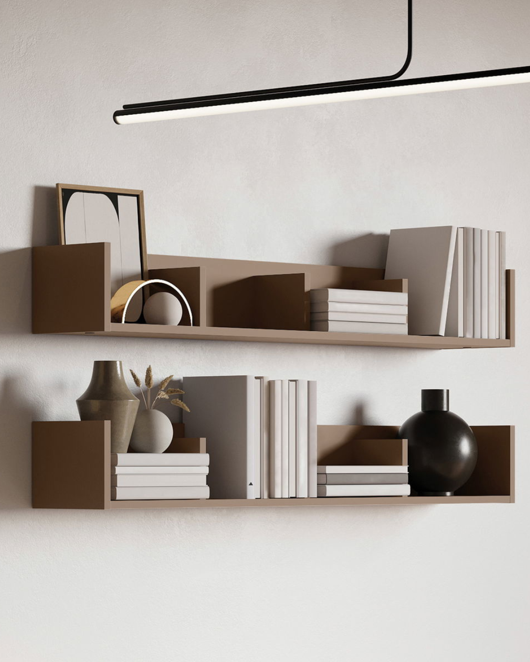 2 τμχ Modern Minimal Σετ Ραφιών Τοίχου 129cm - Image 2