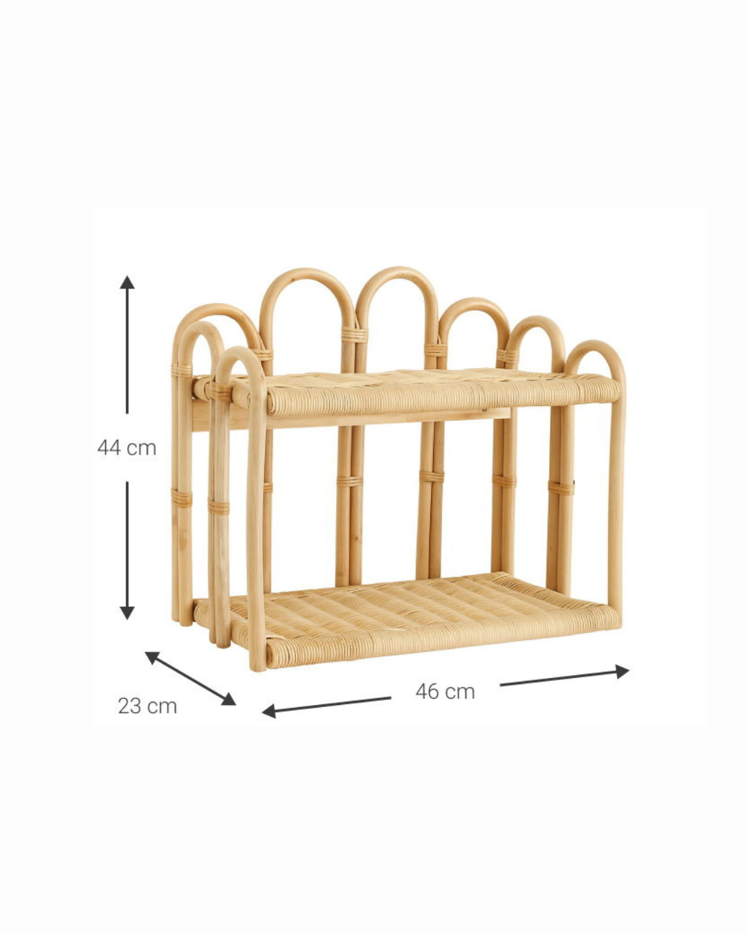 Boho Natural Ράφι Τοίχου από Φυσικό Rattan 44cm - Image 5