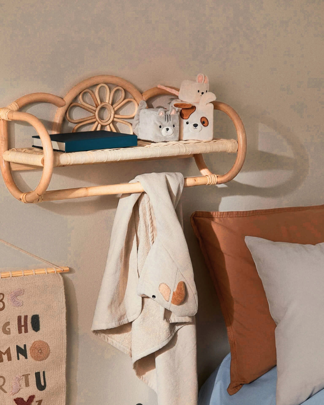 Boho Natural Ράφι Τοίχου από Φυσικό Rattan 59cm - Image 4