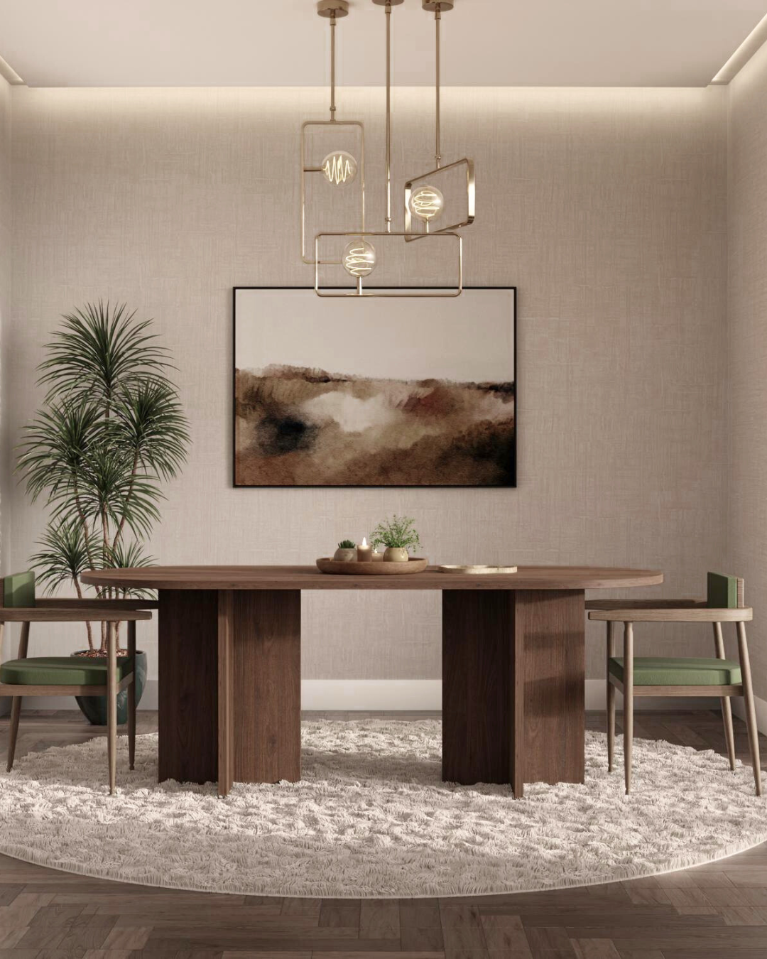 Modern Minimal Τραπέζι Τραπεζαρίας 203,6 εκ. Καρυδί - Image 5