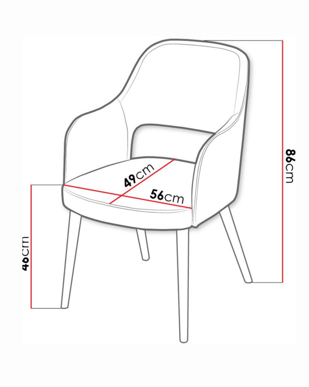 Modern Καρέκλα με Υφασμάτινο Κάθισμα 56cm Μπεζ - Image 5