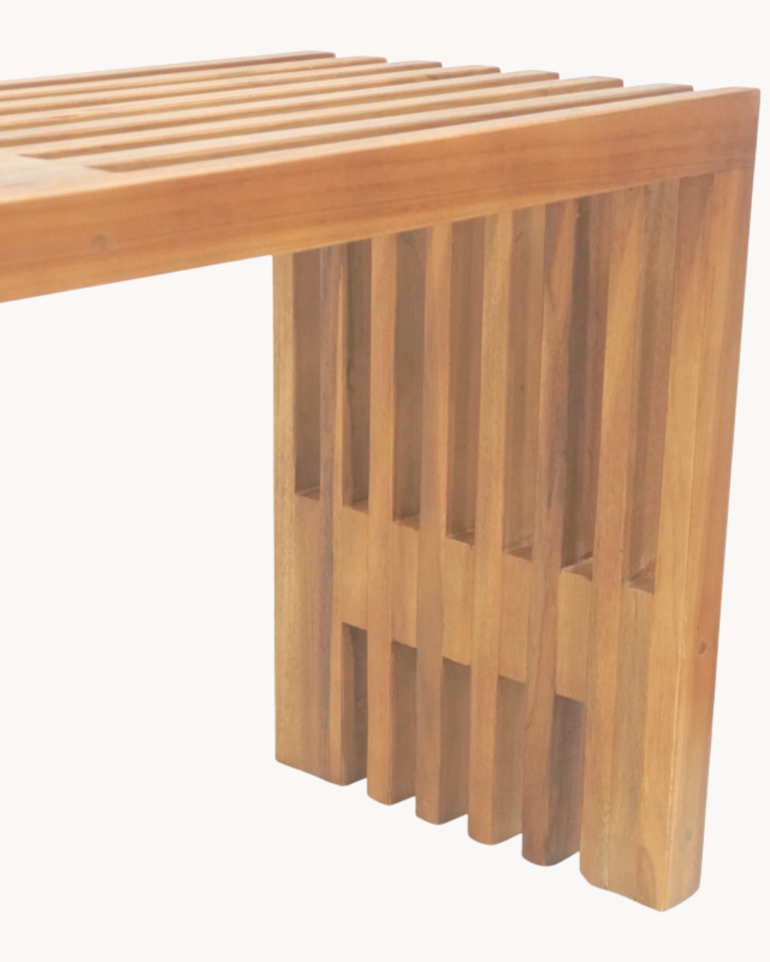 Japandi Organic Παγκάκι Μασίφ Ξύλο Teak 140cm Φυσικό - Image 6