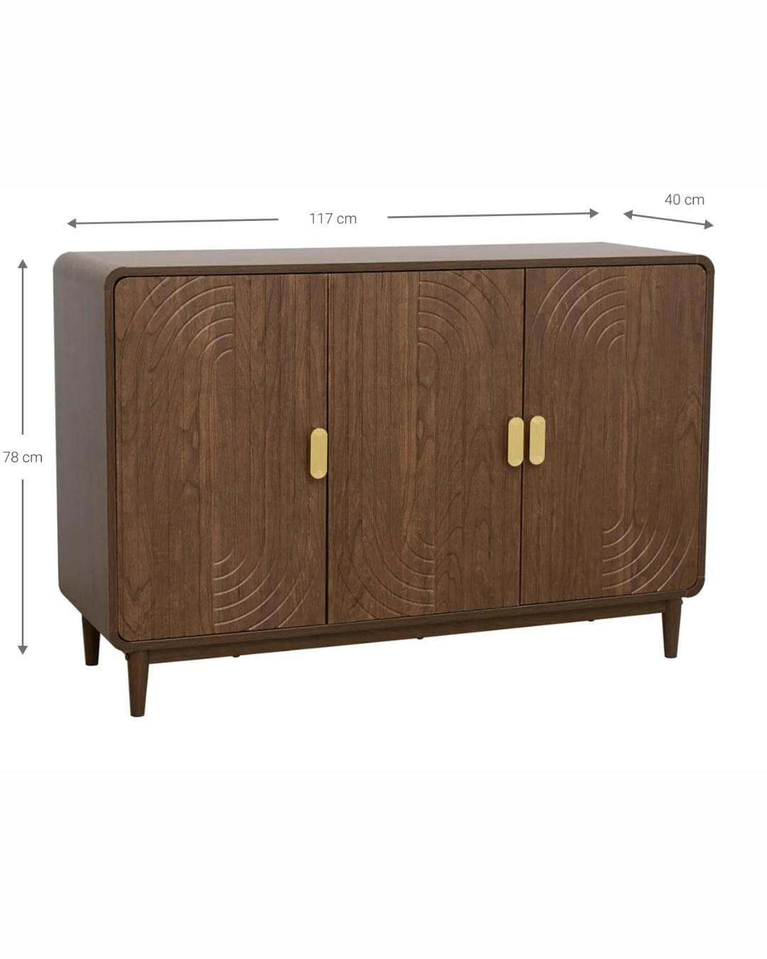 Modern Elegant Μπουφές σε Καφέ Χρώμα 117cm - Image 5