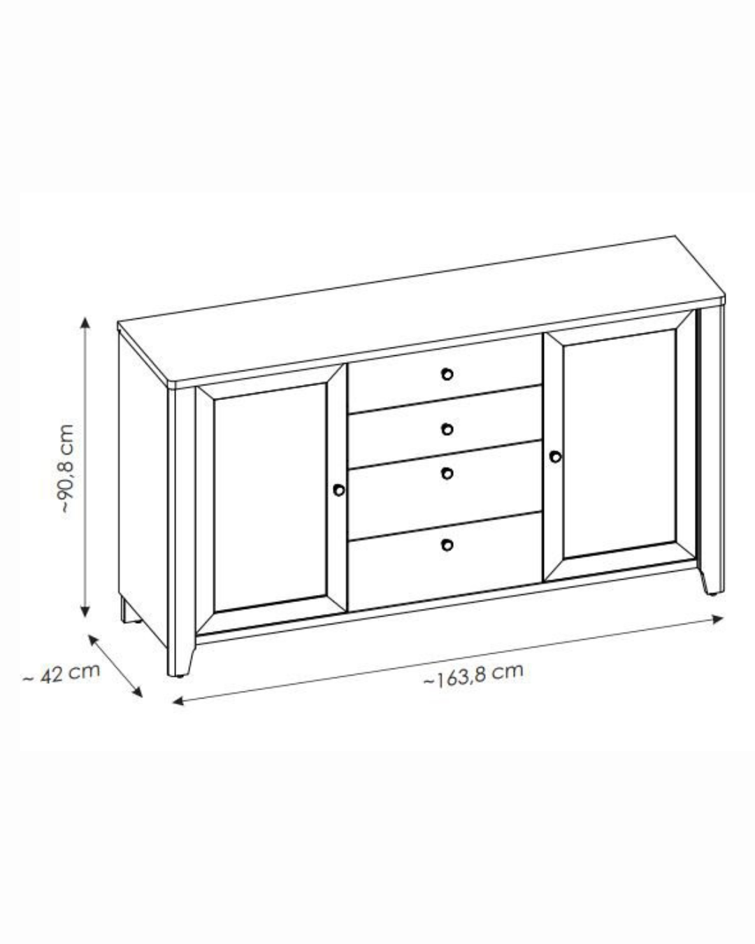 Scandinavian Modern Μπουφές σε Minimal Design 164cm Φυσικό - Image 5
