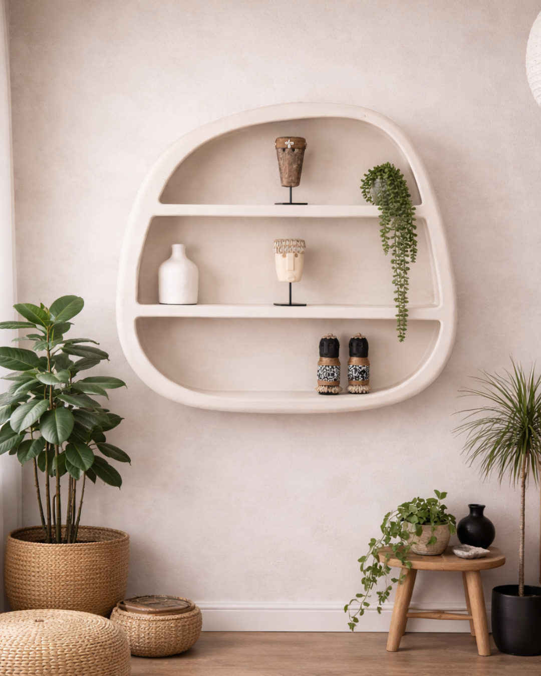 Island Minimal Ράφι Τοίχου Ασύμμετρου Σχεδιασμού από MDF 100cm - Image 2