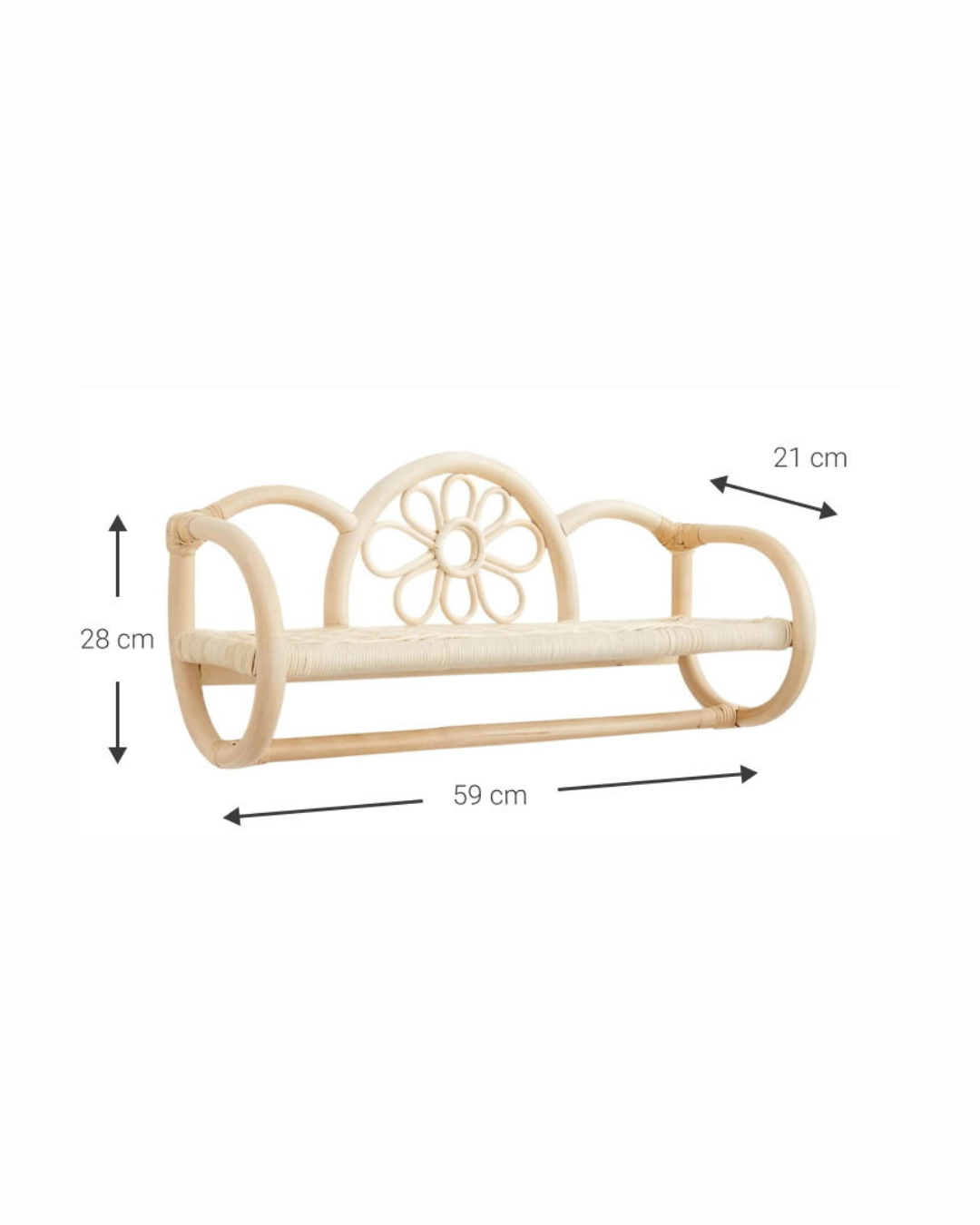 Boho Natural Ράφι Τοίχου από Φυσικό Rattan 59cm - Image 6