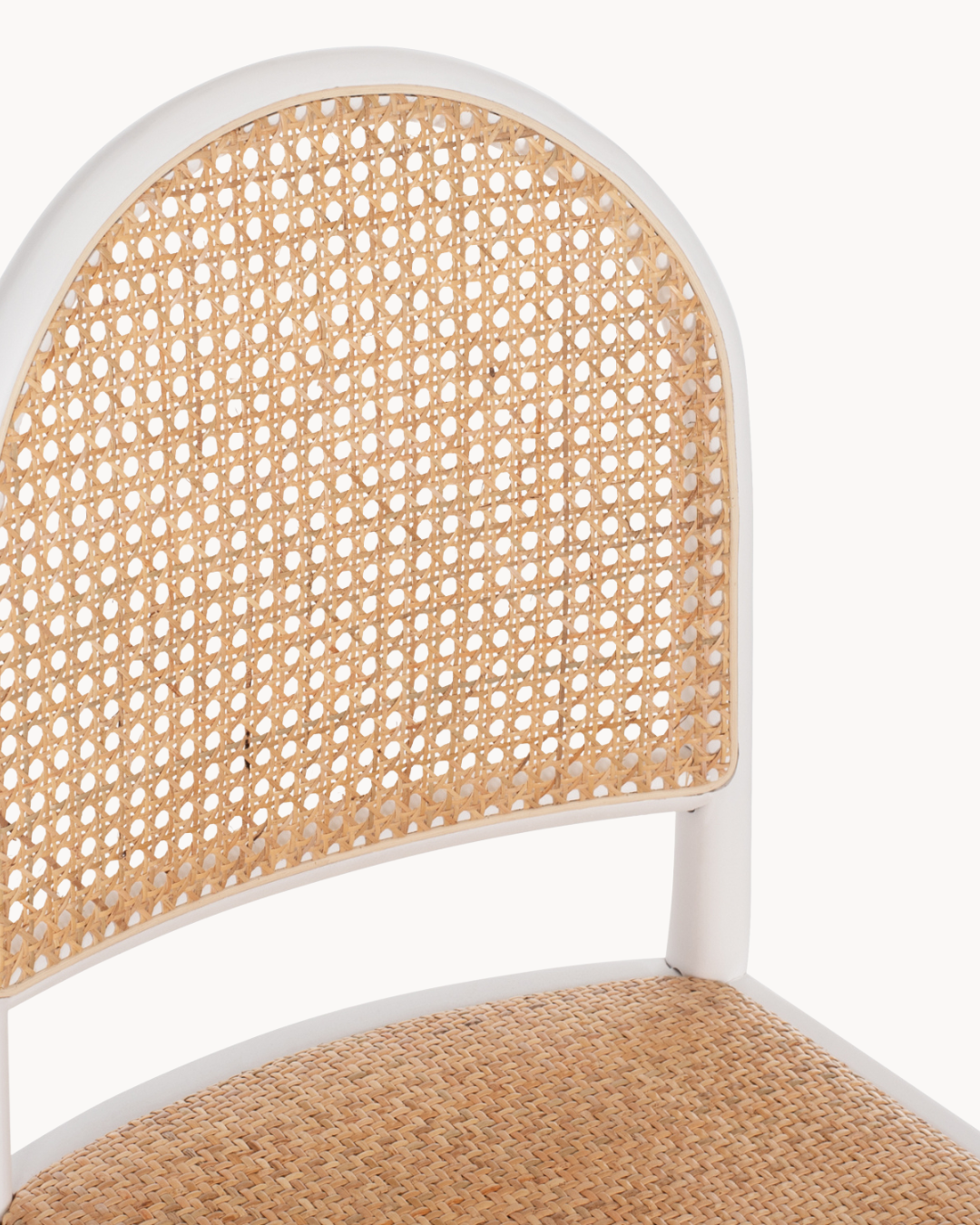 French Bistro Καρέκλα από Μασίφ Οξιά & Rattan 43cm Λευκό - Image 6
