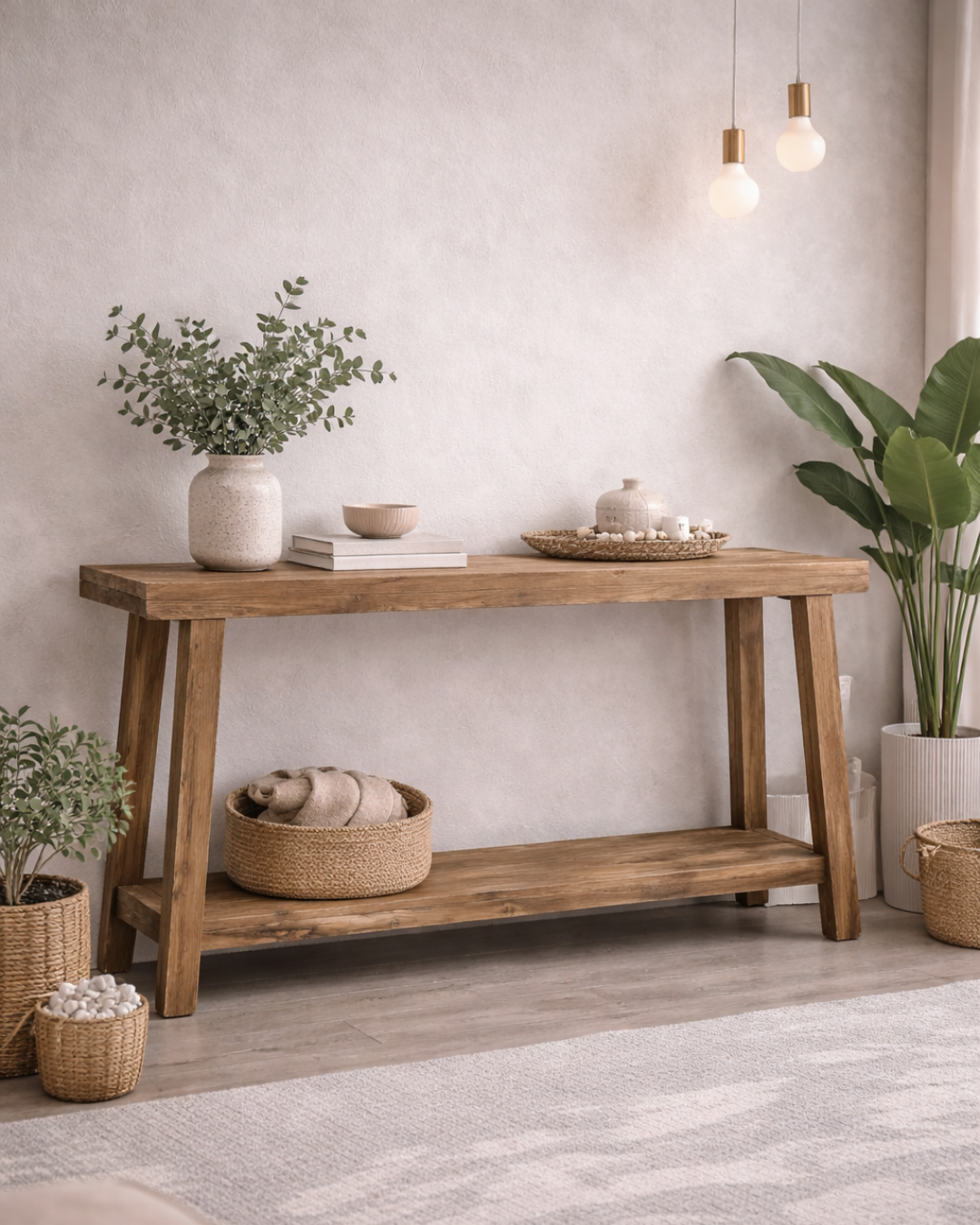 Natural Rustic Κονσόλα από Μασίφ Ανακυκλωμένο Ξύλο Teak 240 cm - Image 2