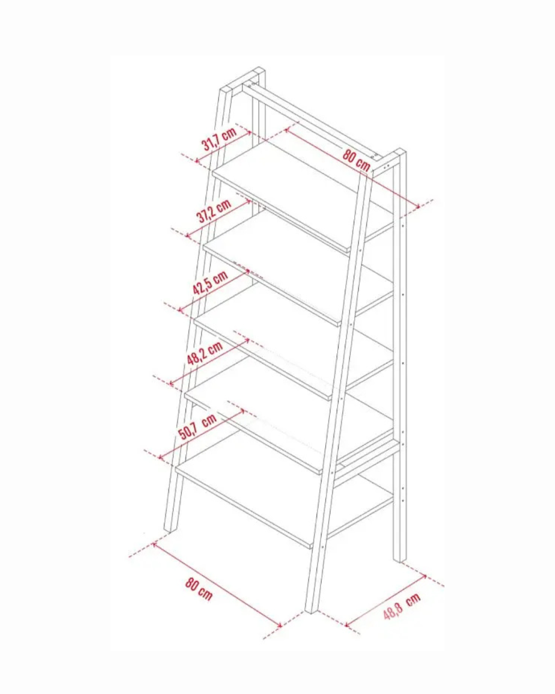 Modern Scandinavian Βιβλιοθήκη με Ψηλά Πόδια 210cm - Image 7