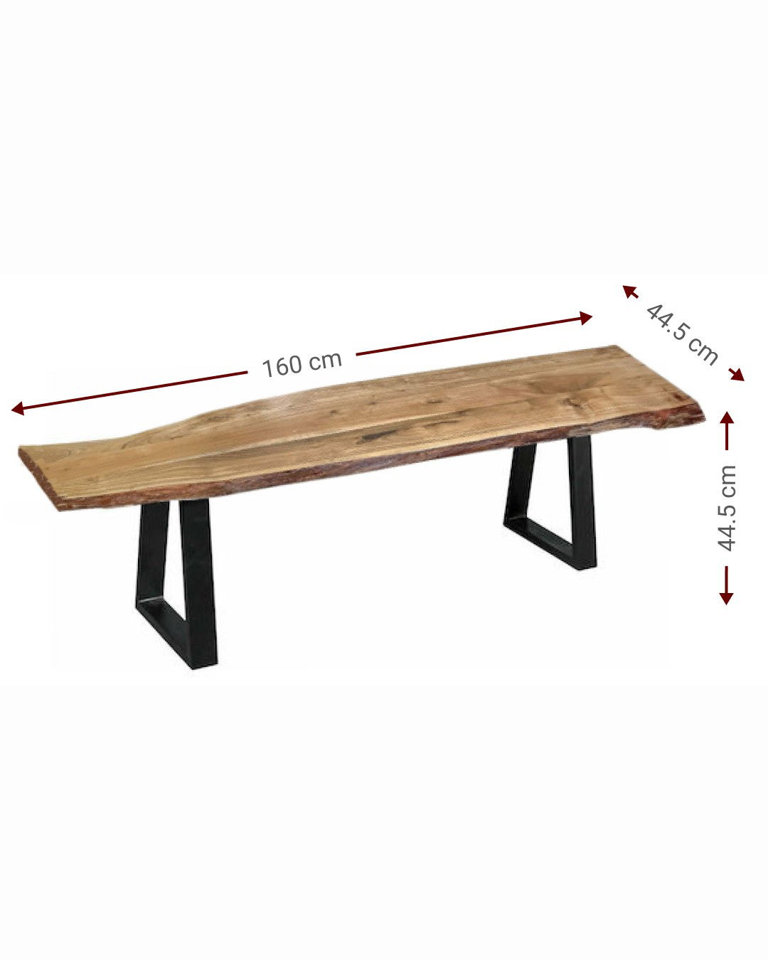Industrial Παγκάκι Μασίφ Ξύλο Ακακίας & Μέταλλο 160cm Φυσικό - Image 7