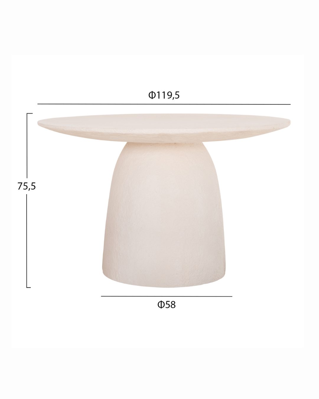 Modern Minimal Στρογγυλό Τραπέζι Τραπεζαρίας Φ119,5 cm Λευκό - Image 9