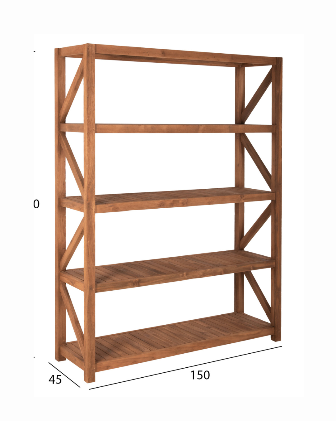 Industrial Natural Βιβλιοθήκη από Ανακυκλωμένο Ξύλο Teak 200cm - Image 8