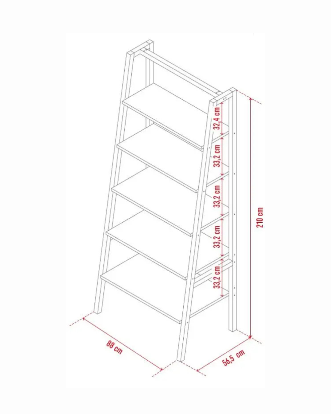 Modern Scandinavian Βιβλιοθήκη με Ψηλά Πόδια 210cm - Image 8