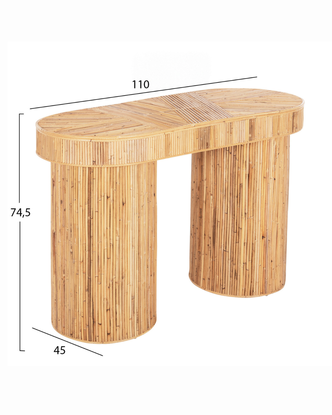 Bohemian Κονσόλα Οβάλ από Φυσικό Rattan 110 cm - Image 9