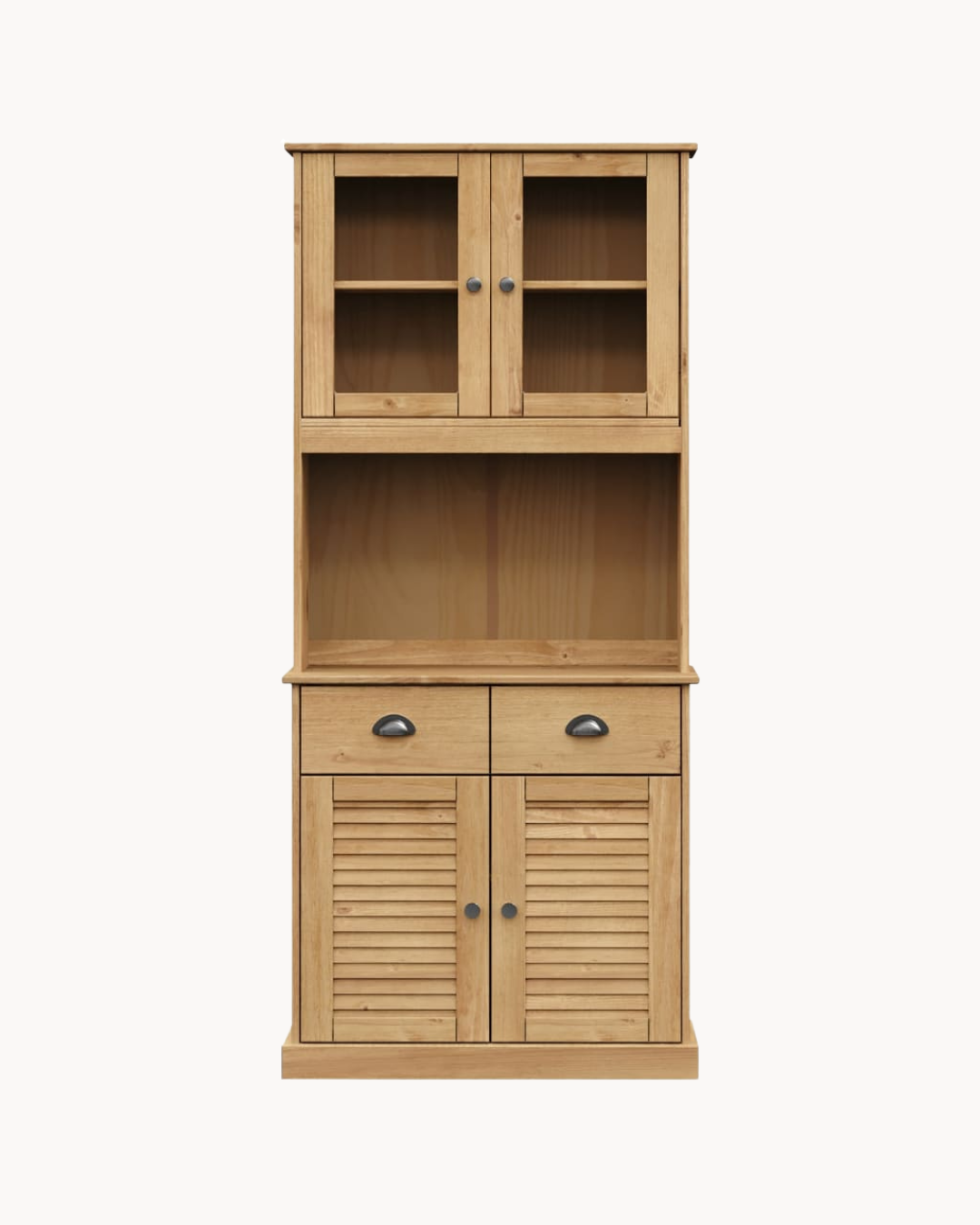 Rustic Modern Βιτρίνα Σκευοθήκη VIGO 78cm Φυσικό Μελί - Image 4
