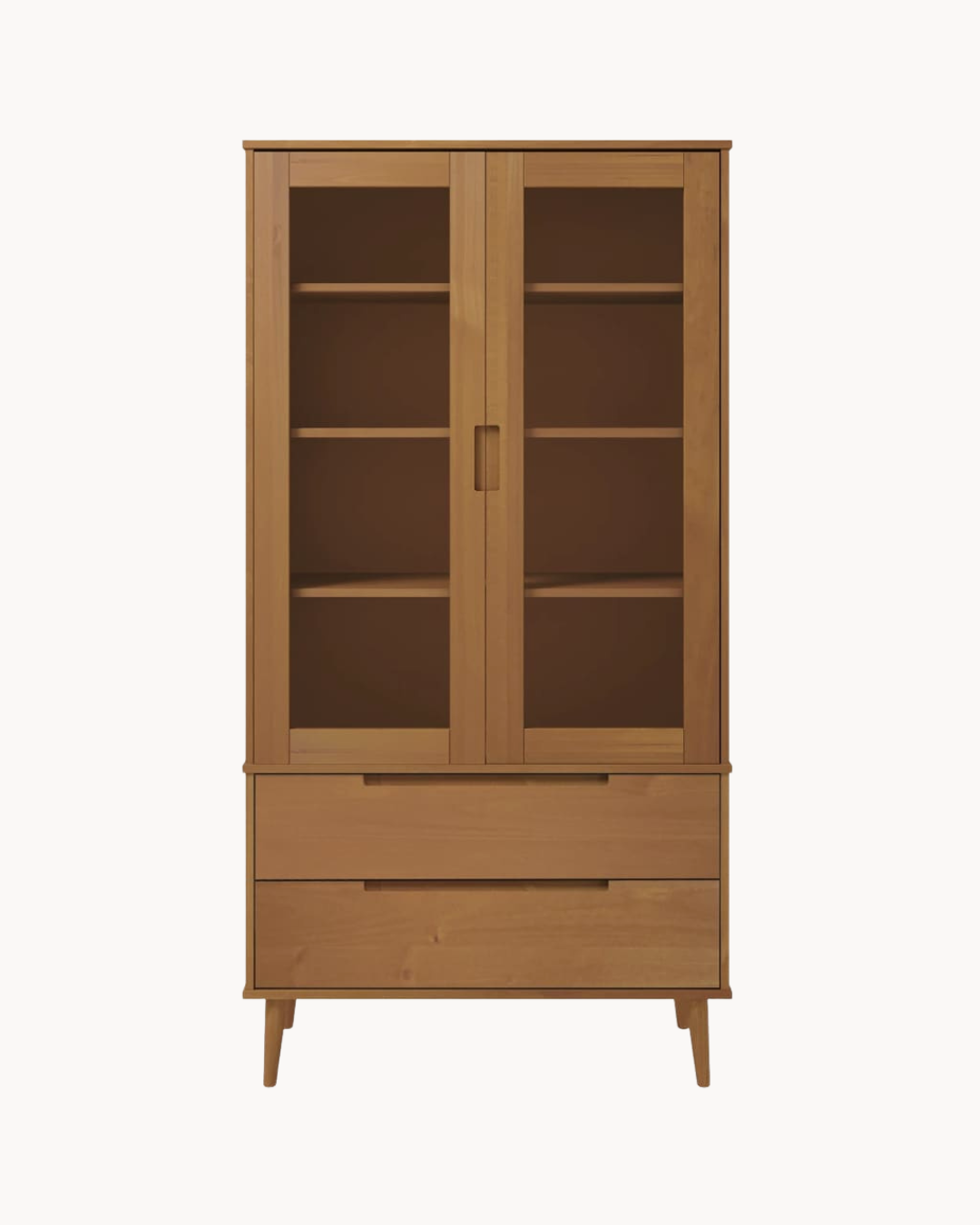 Scandinavian Βιτρίνα Μασίφ Ξύλο Πεύκου 90cm Καφέ - Image 3