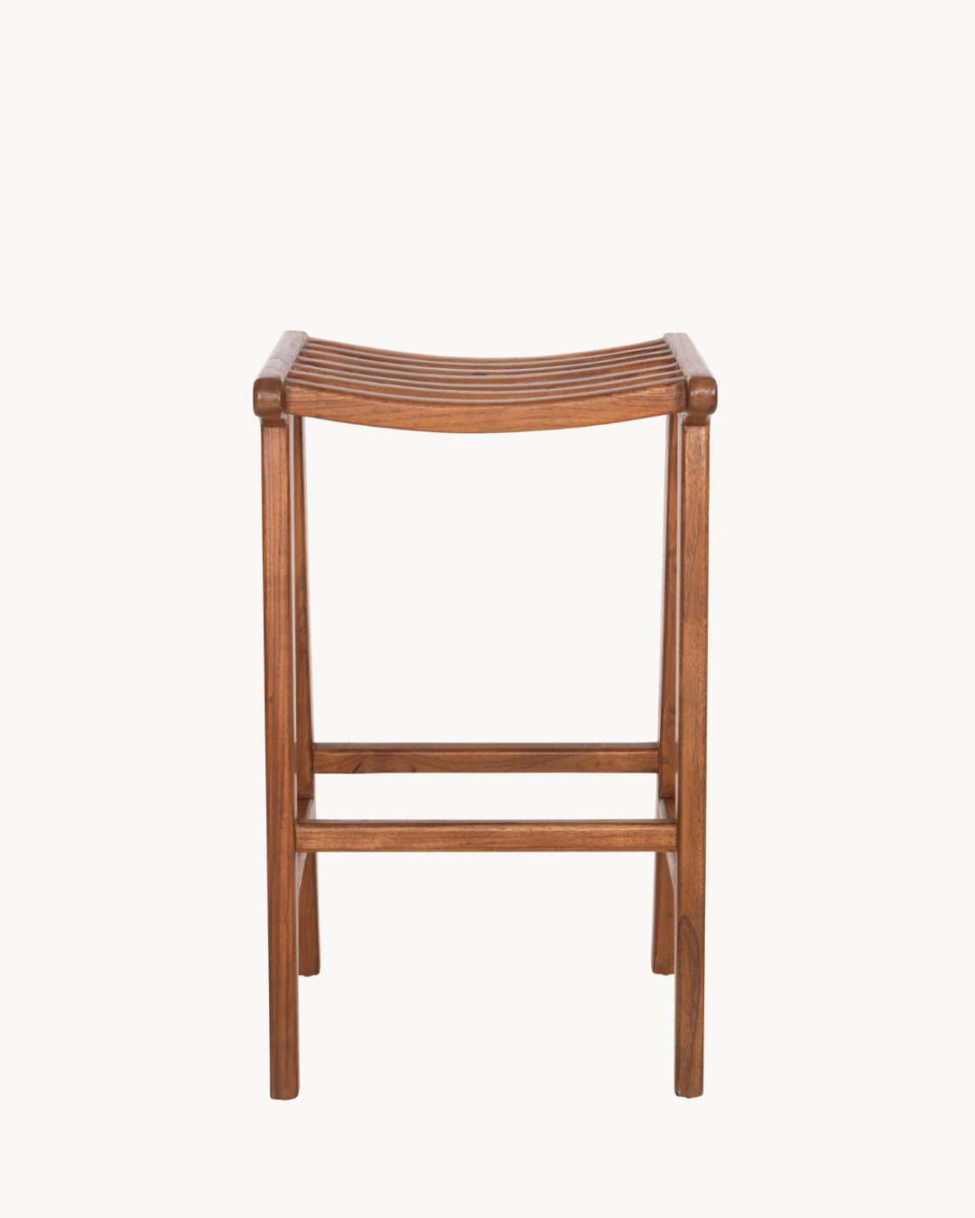 Minimal Σκαμπό Μπαρ από Μασίφ Teak σε Καρυδί 72.5cm - Image 3