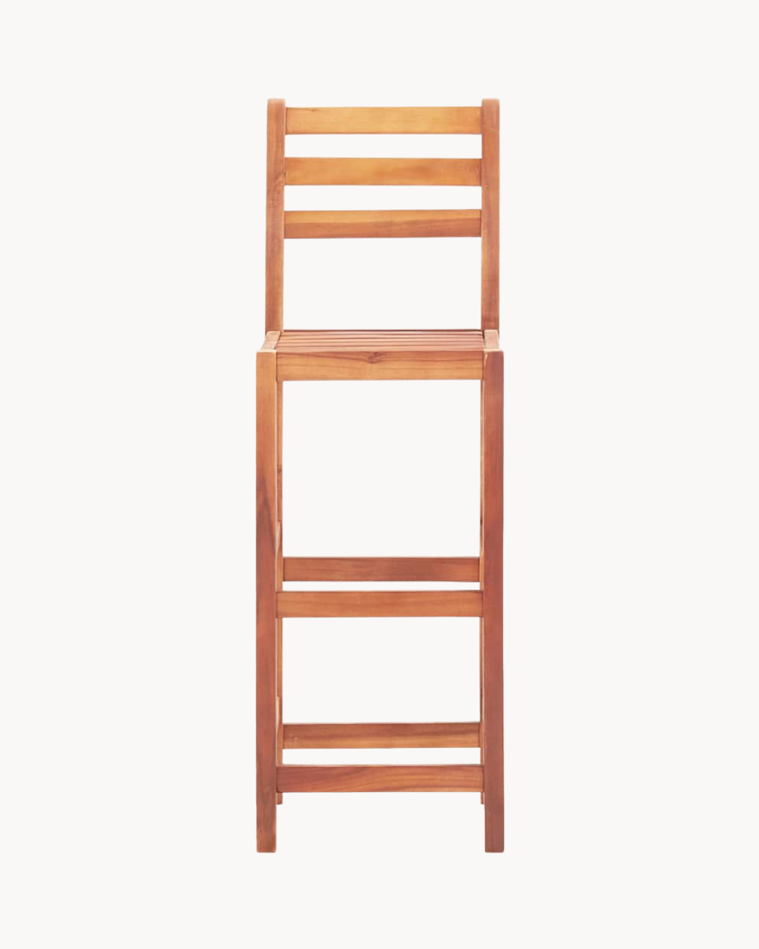 Minimal Σκαμπό Μπαρ από Μασίφ Ακακία με Πλάτη 76cm Φυσικό - Image 4