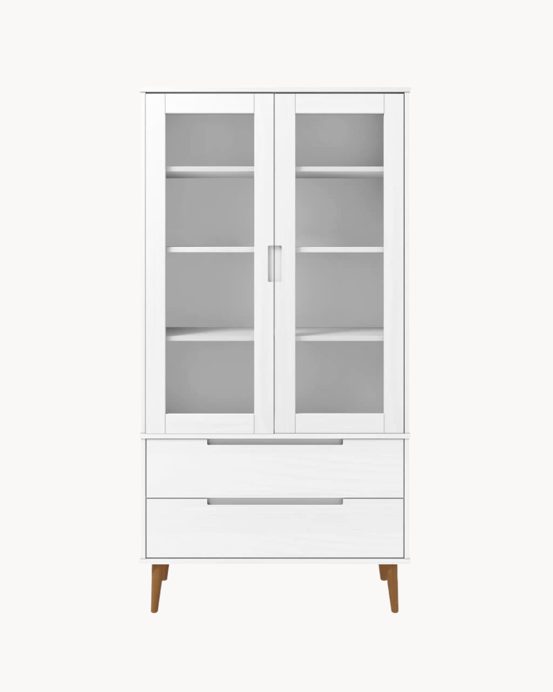 Scandinavian Βιτρίνα Μασίφ Ξύλο Πεύκου 90cm Λευκό - Image 3