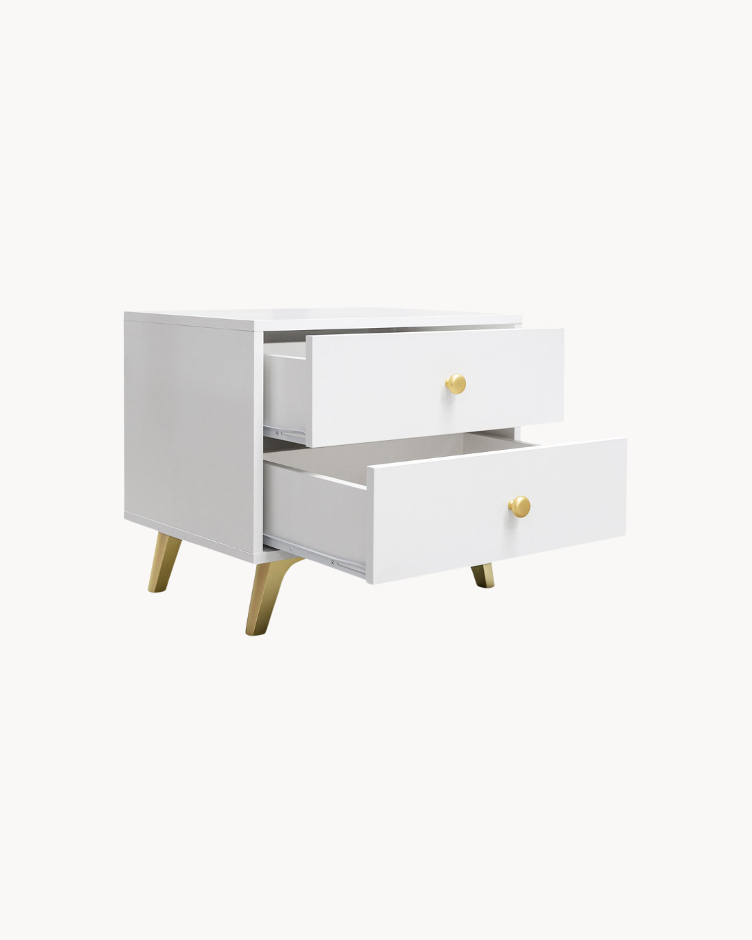 Minimal Modern Κομοδίνο 54x41x48εκ Λευκό/Χρυσό - Image 3
