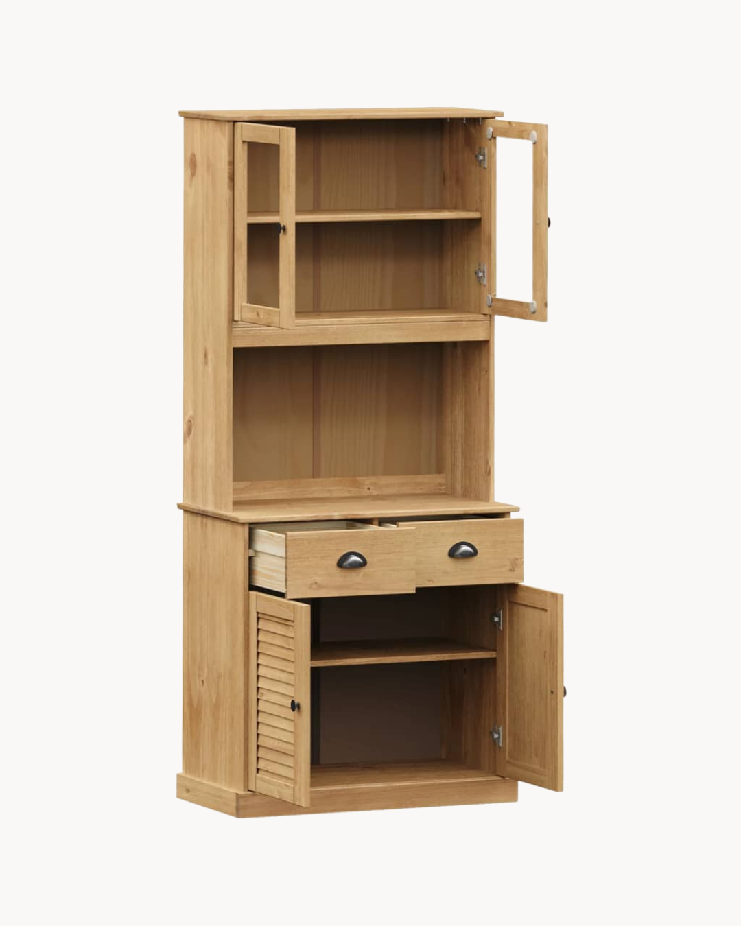Rustic Modern Βιτρίνα Σκευοθήκη VIGO 78cm Φυσικό Μελί - Image 3