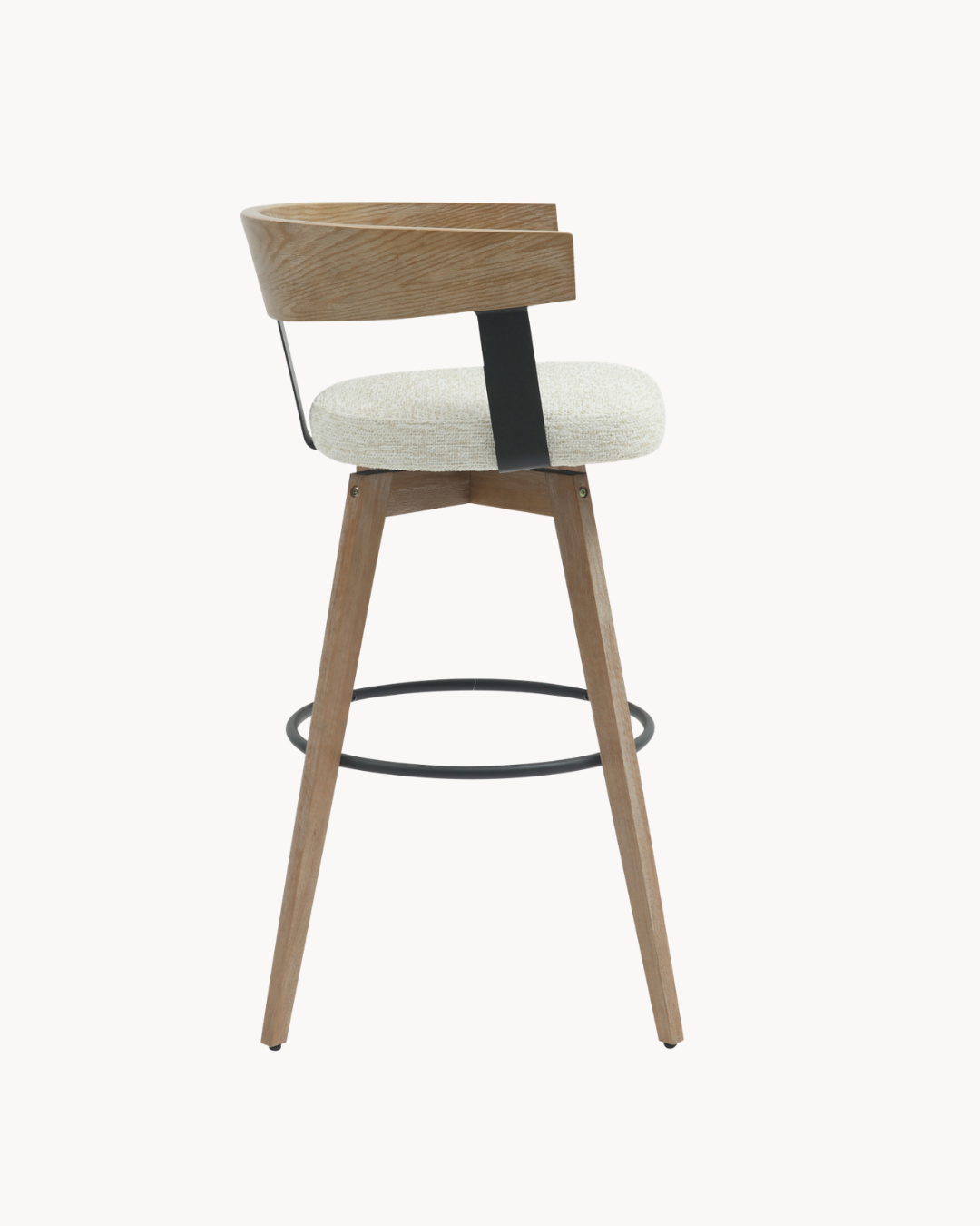 Modern Σκαμπό Μπαρ Περιστρεφόμενο σε Εκρού 74.5cm - Image 4